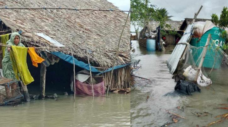 খুলনায় বাঁধ ভেঙে ২০ গ্রাম প্লাবিত, ব্যাপক ক্ষয়ক্ষতি